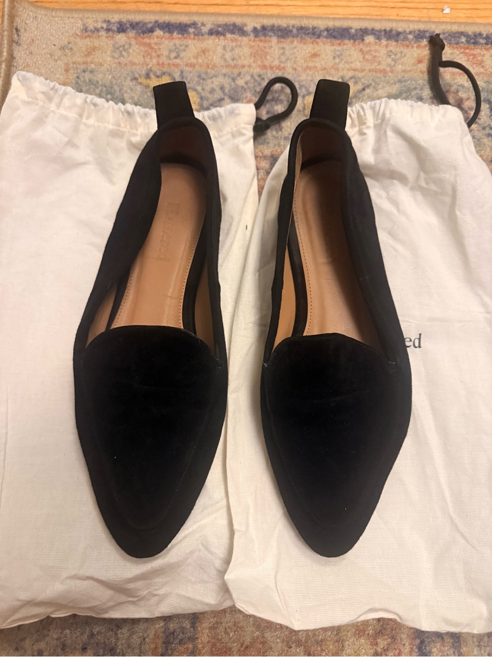 Flattered Black Suede Loafers